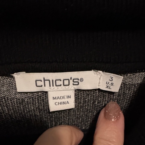 Chico's Monochrome Abstract Turtleneck Sweater - Picture 2 of 4